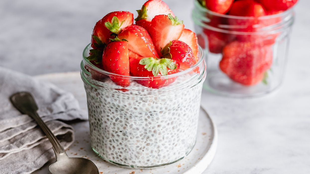 Chia pudding with strawberries