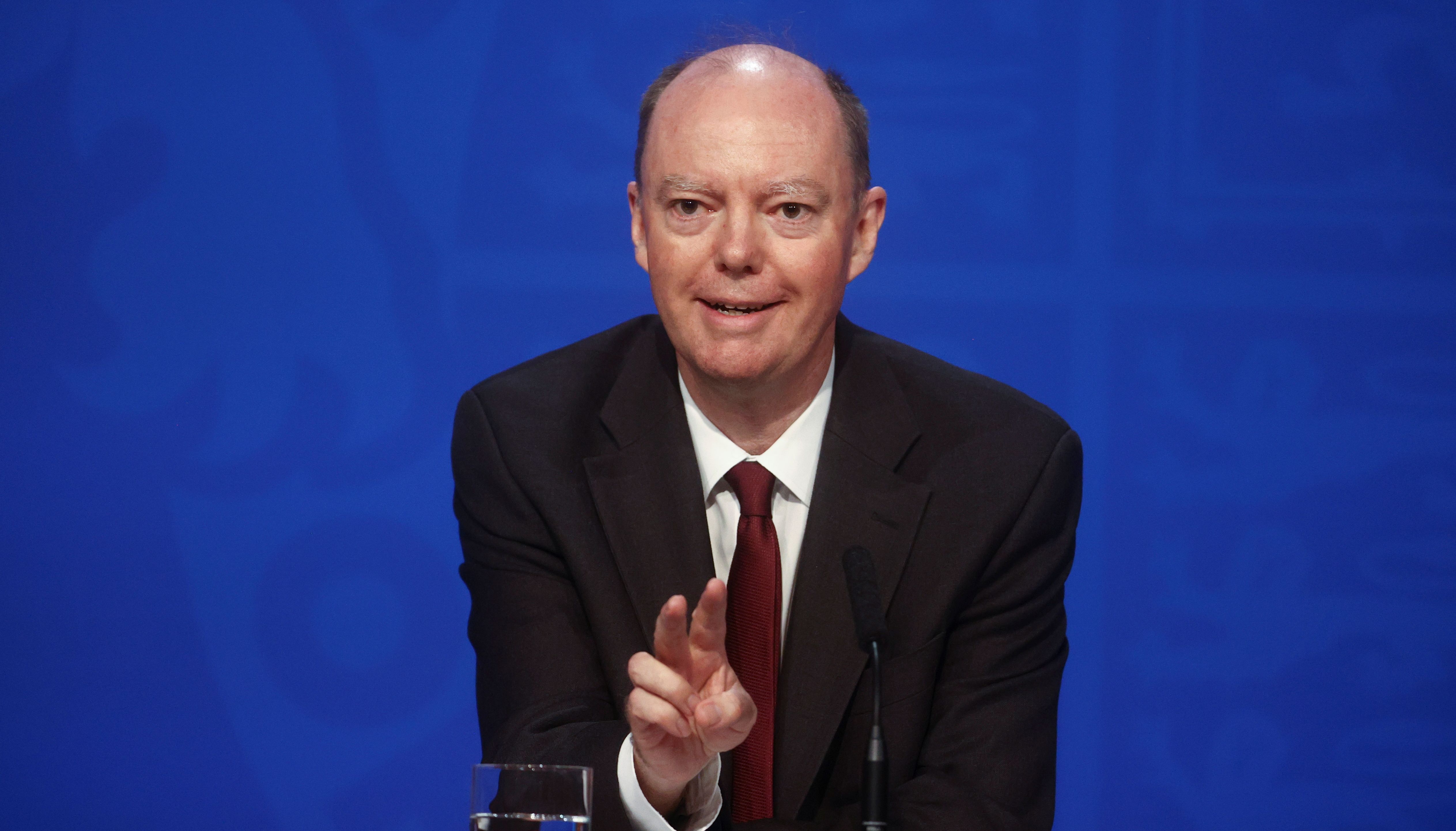 Chief Medical Officer for England Chris Whitty, during a media briefing in Downing Street.
