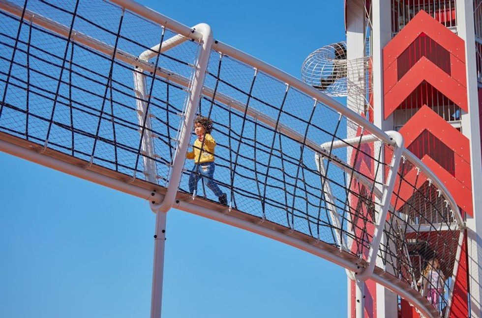 Child enjoying high ropes at Butlins