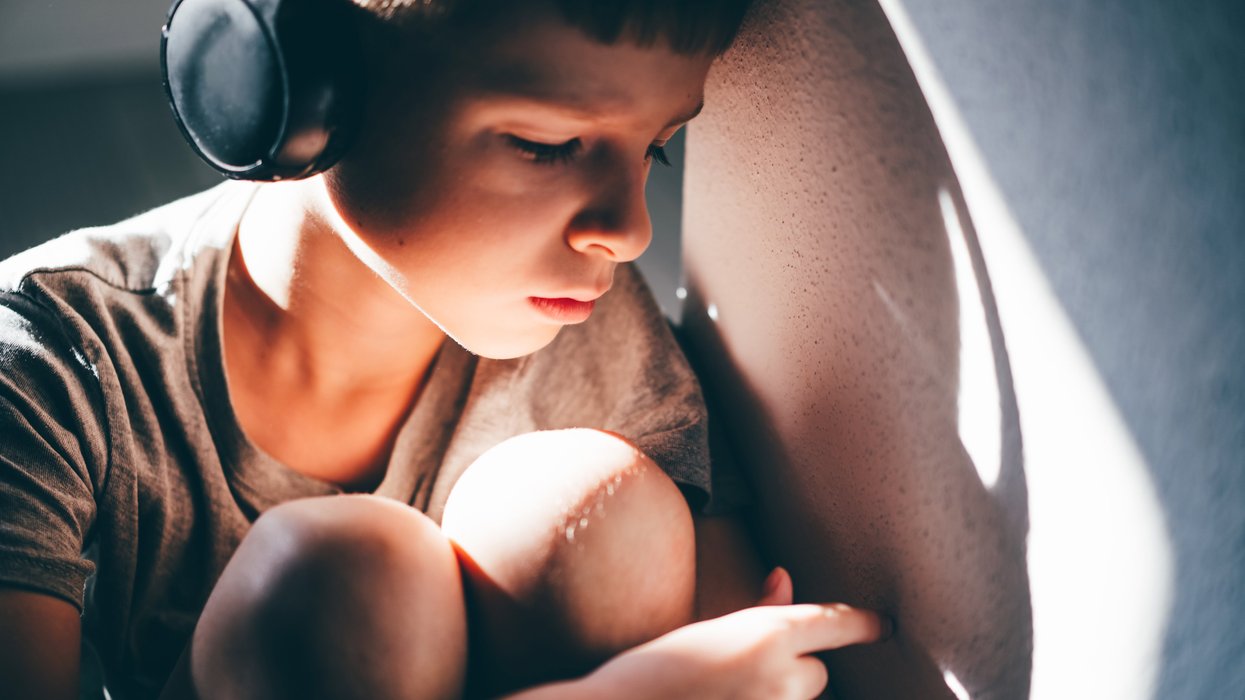 Child with headphones on