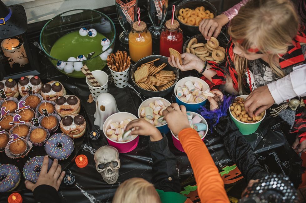 Children eating Halloween treats