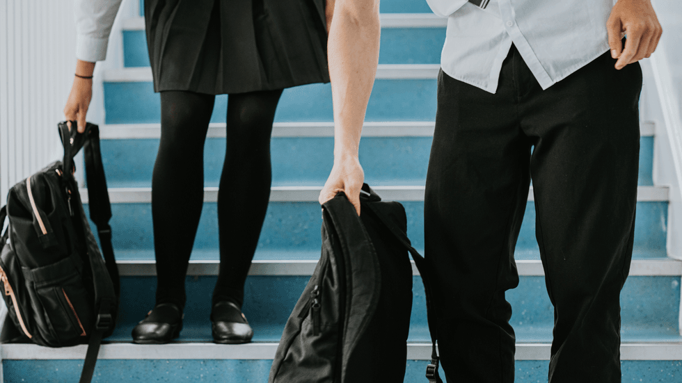 Children in school uniform