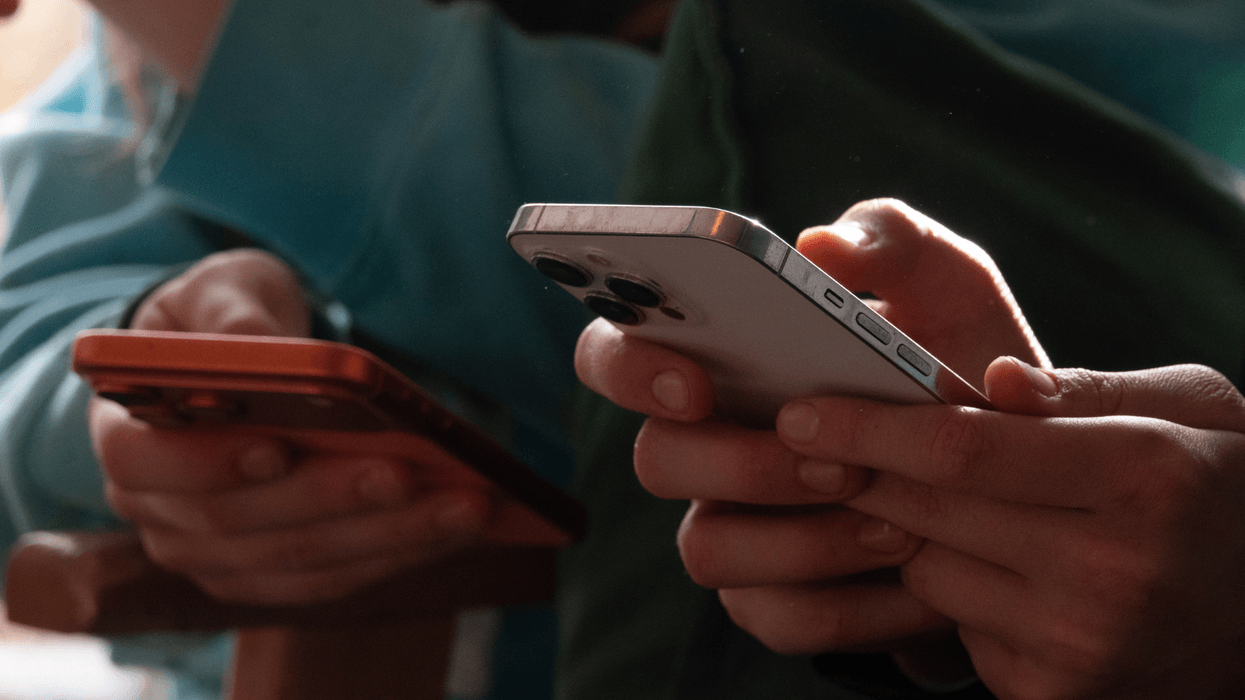 Children using mobile phones