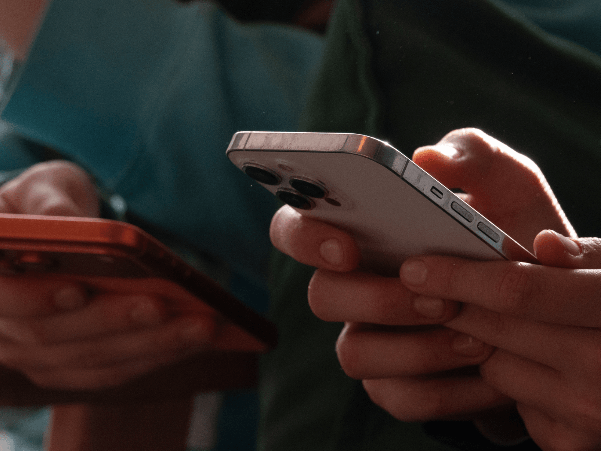 Children using mobile phones