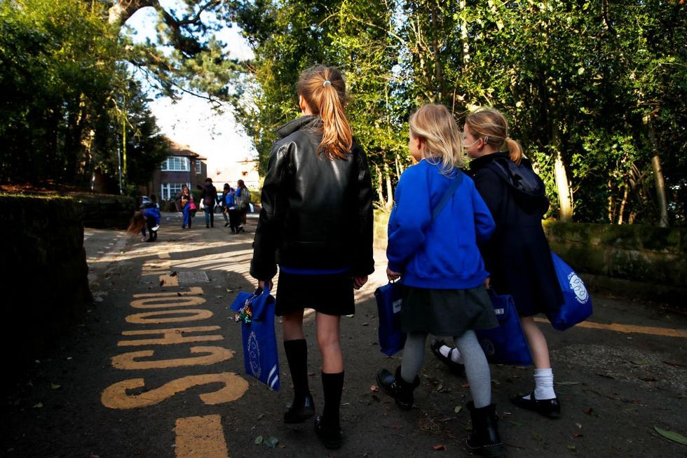Children walking to school