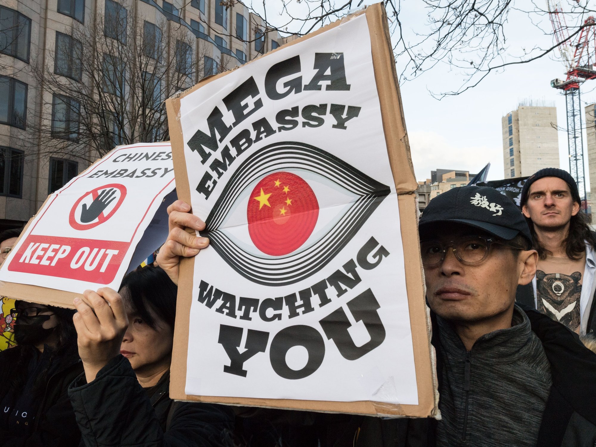 Chinese mega-embassy protest in London