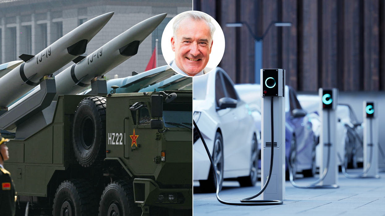 Chinese military (left), EV cars (right)