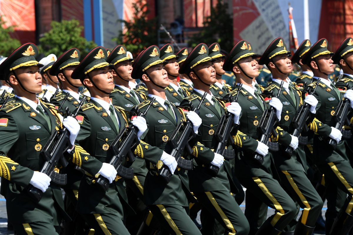 Chinese soldiers on parade