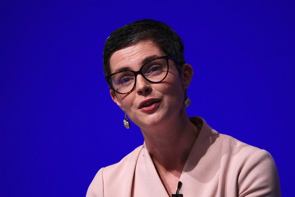 Chloe Smith speaking at the Conservative Party annual conference at the International Convention Centre in Birmingham