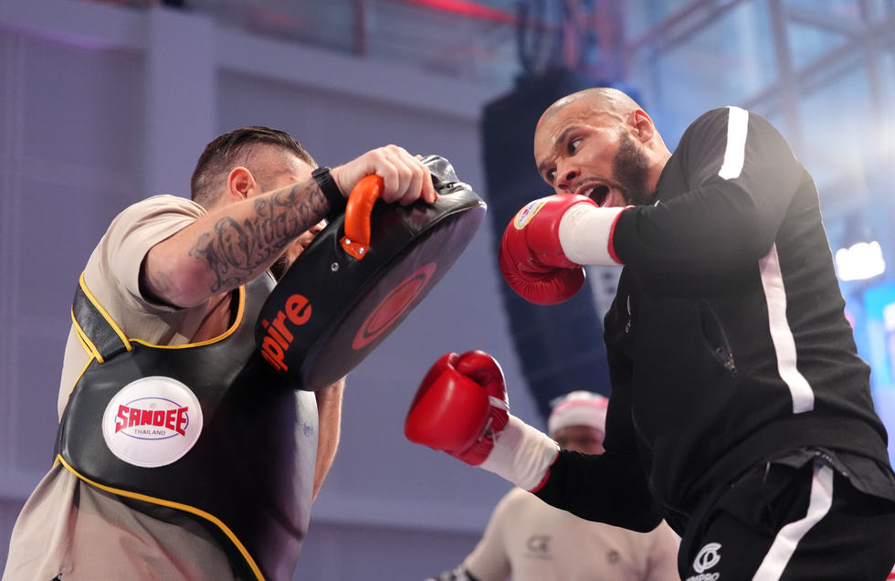 Chris Eubank Jr photographed during a public workout at The Pelligon, London