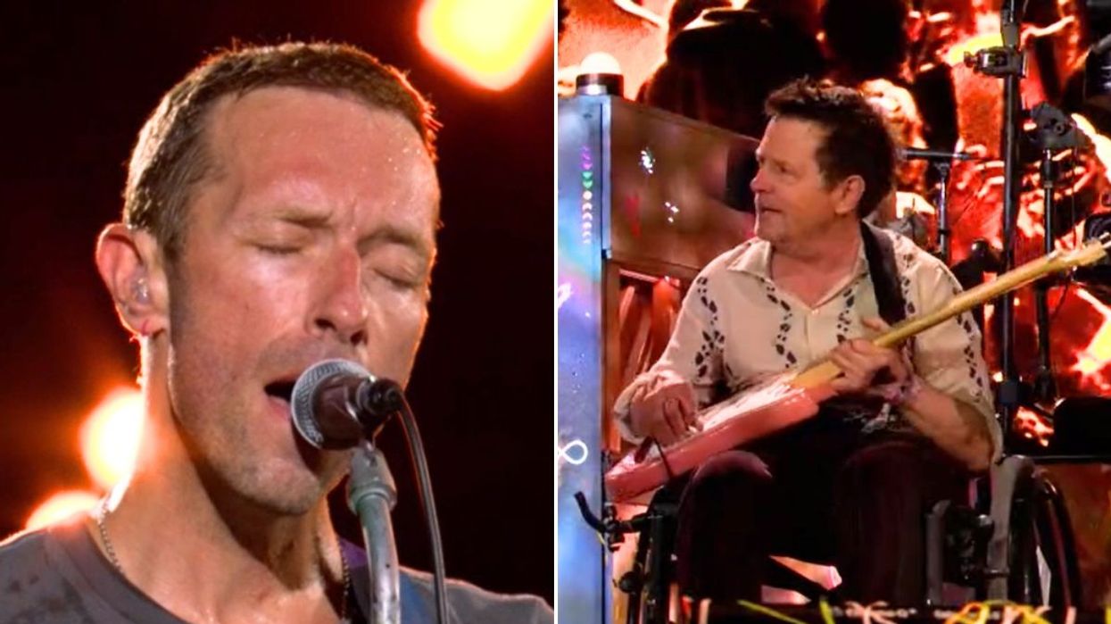Chris Martin and Michael J Fox