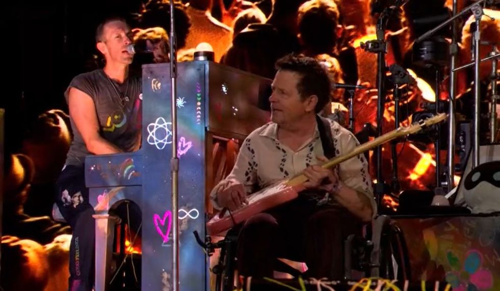 Chris Martin and Michael J Fox
