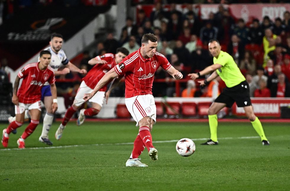 Chris Wood scored from the penalty spot after Lucas Digne handled in the box