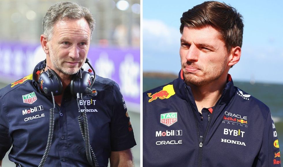 Christian Horner and Max Verstappen