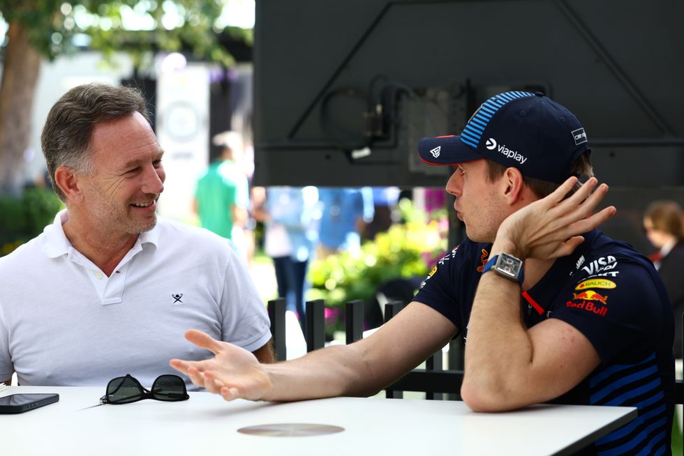 Christian Horner and Max Verstappen