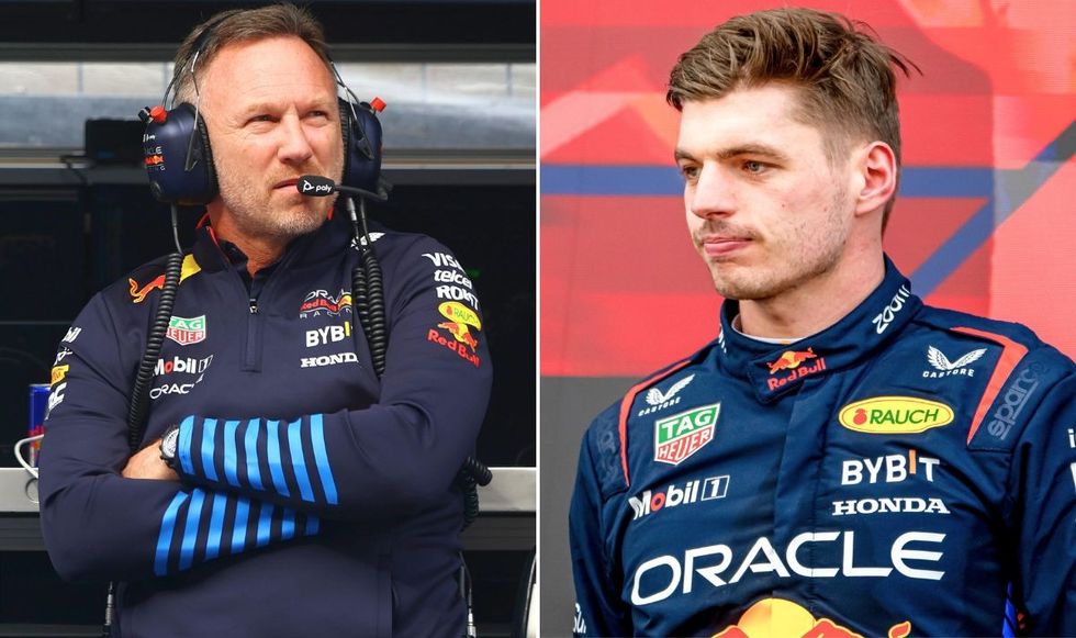 Christian Horner and Max Verstappen