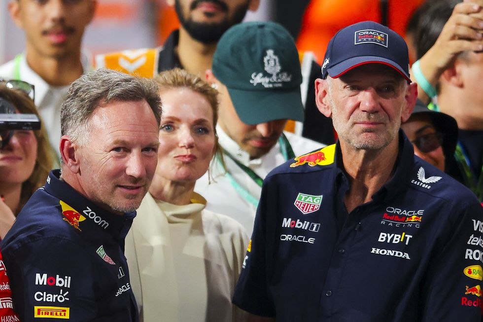 Christian Horner, Geri Halliwell and Adrian Newey