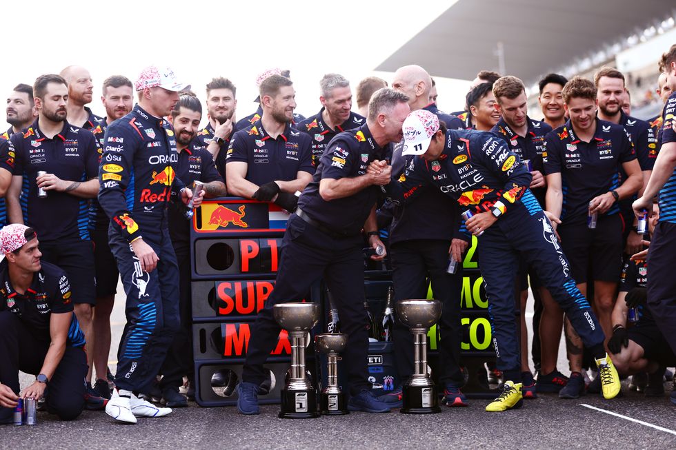 Christian Horner Max Verstappen Sergio Perez