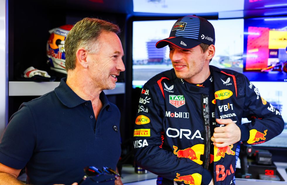 Christian Horner was spotted talking with Max Verstappen at testing