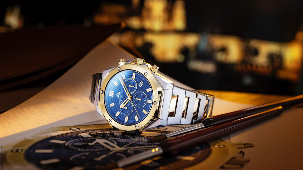 Christophe Duchamp Swiss watch pictured next to paint brushes