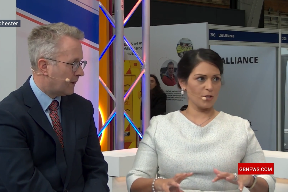 Christopher Hope and Priti Patel appear on GB News