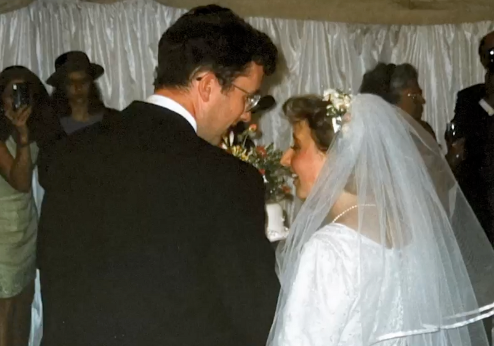 Christopher Hope at his wedding