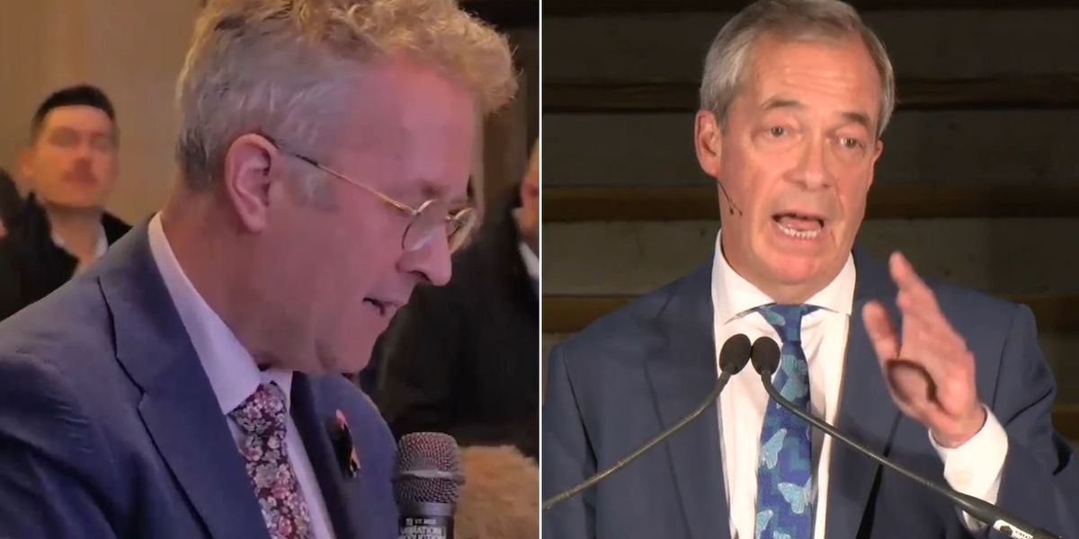Nigel Farage pressed by Christopher Hope on income tax pledge and pensions: ‘Does it still stand?!’ Nigel Farage pressed by Christopher Hope on income tax pledge and pensions: ‘Does it still stand?!’