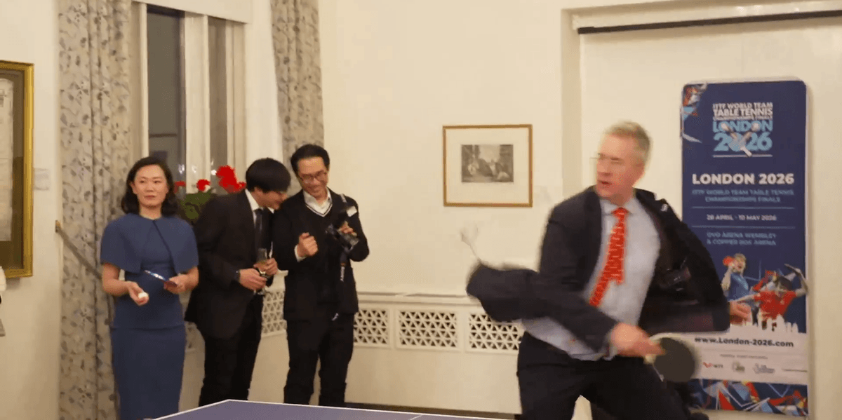 Christopher Hope beats teen ping pong protégés while detailing Keir Starmer’s visit to China Christopher Hope beats teen ping pong protégés while detailing Keir Starmer’s visit to China