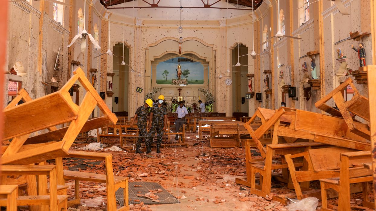 Church damage after Sri Lanka Easter attack