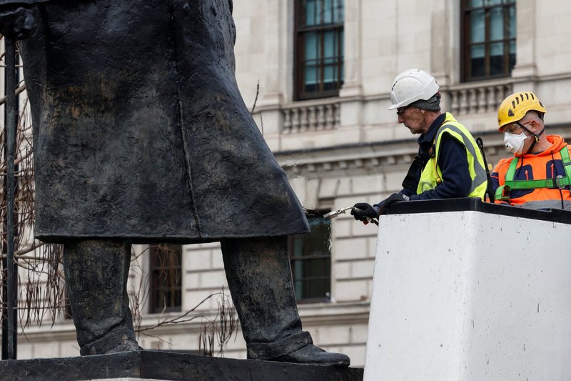 Churchill statue being restored
