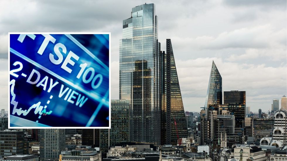 City of London and FTSE 100 sign