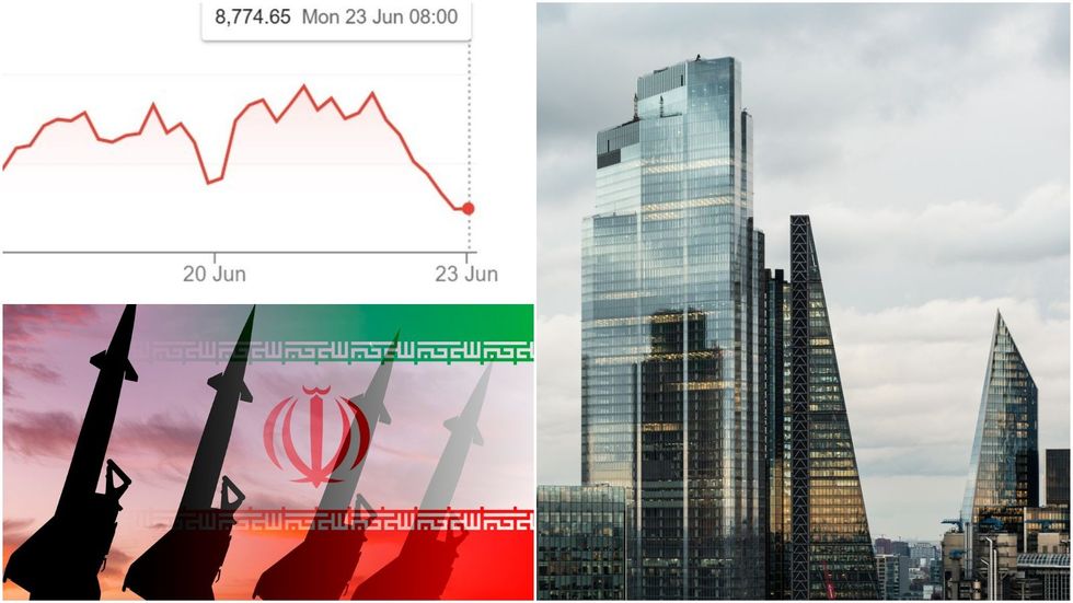City of London, Iranian military and Ftse graph
