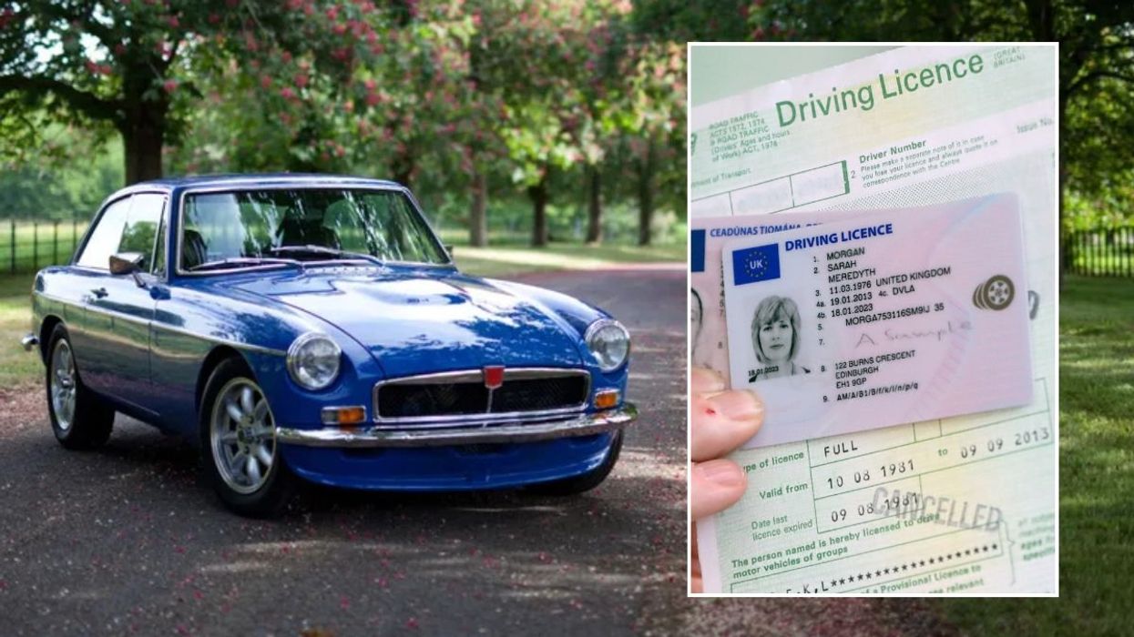Classic car and a driving licence application form