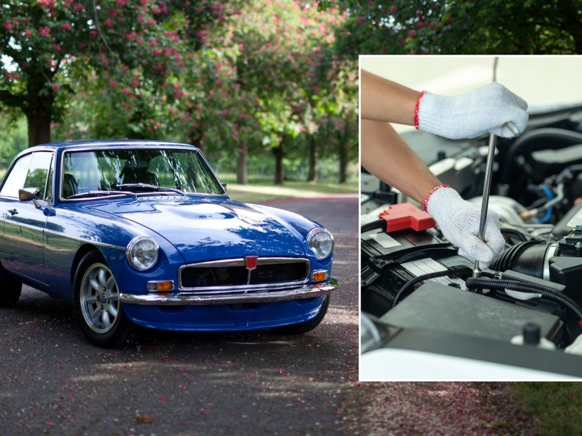 Classic car and an MOT test