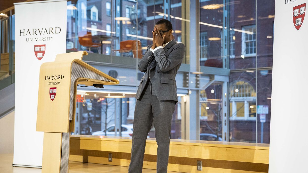 Claudine Gay speaking at Havard