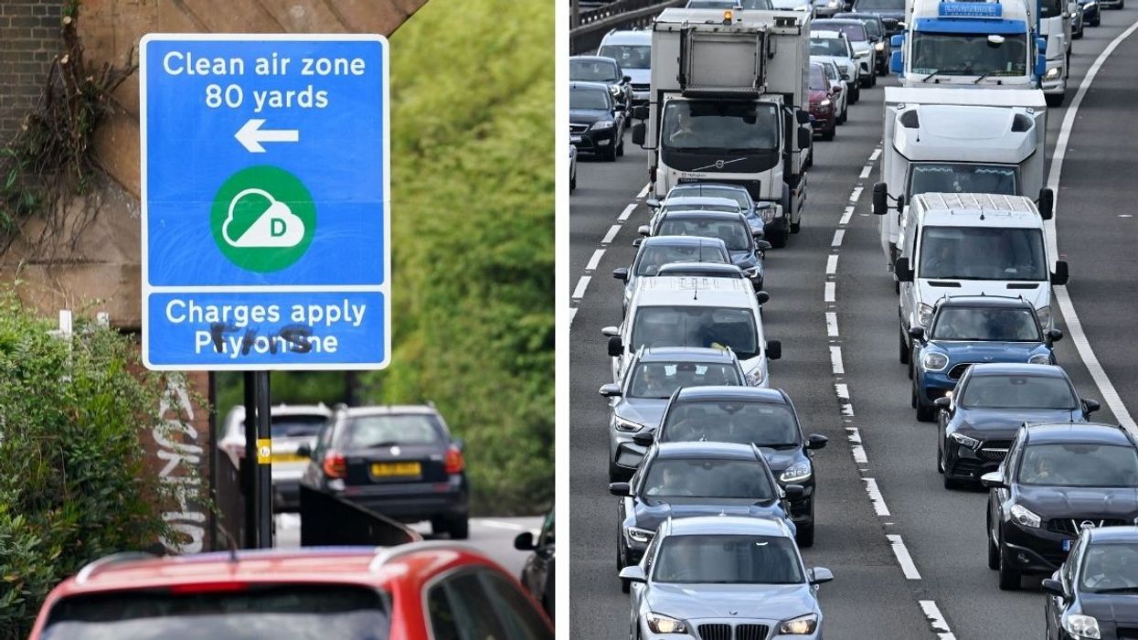 Clean Air Zone sign and a busy motorway