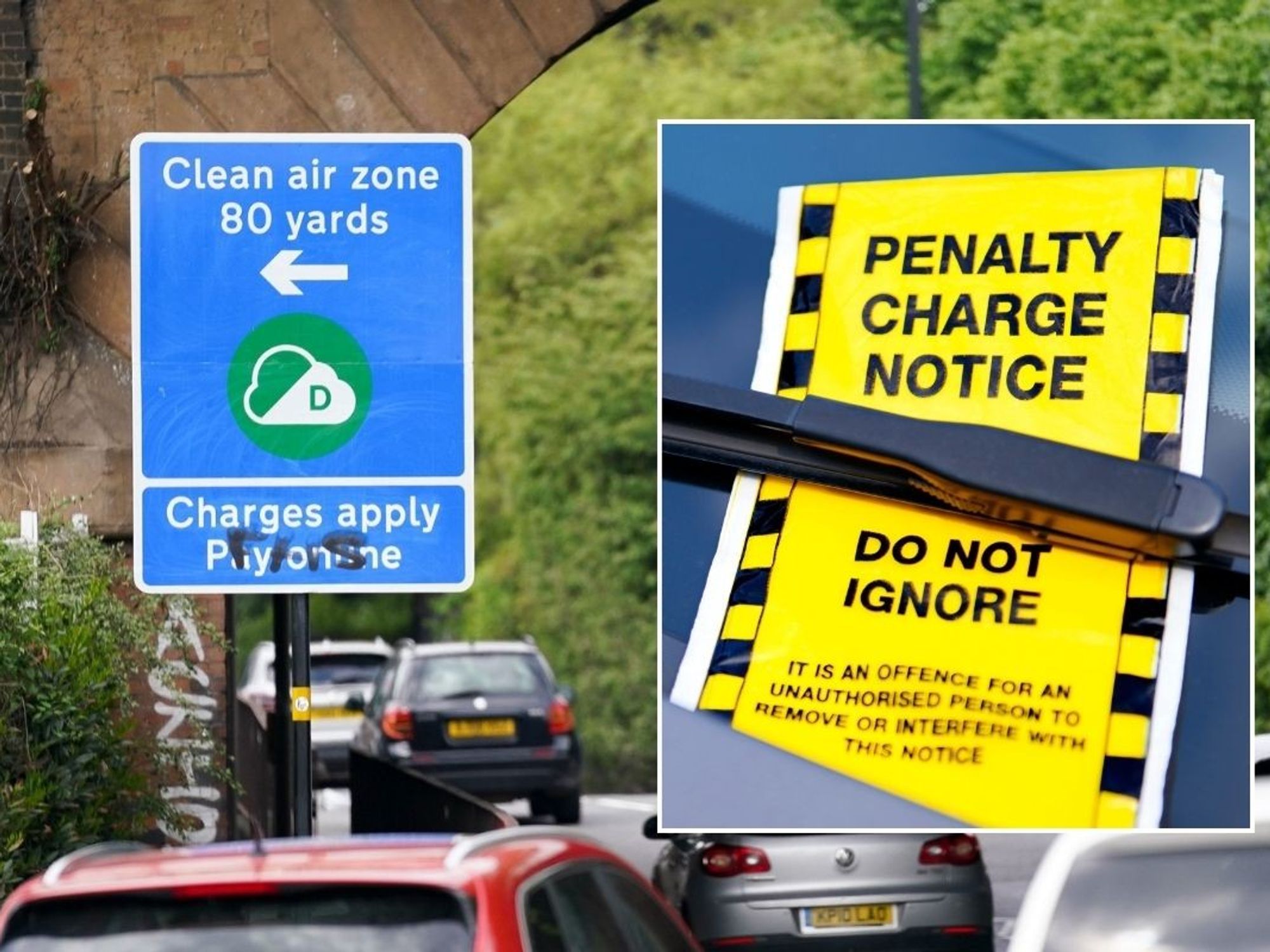 Clean Air Zone sign and traffic fine