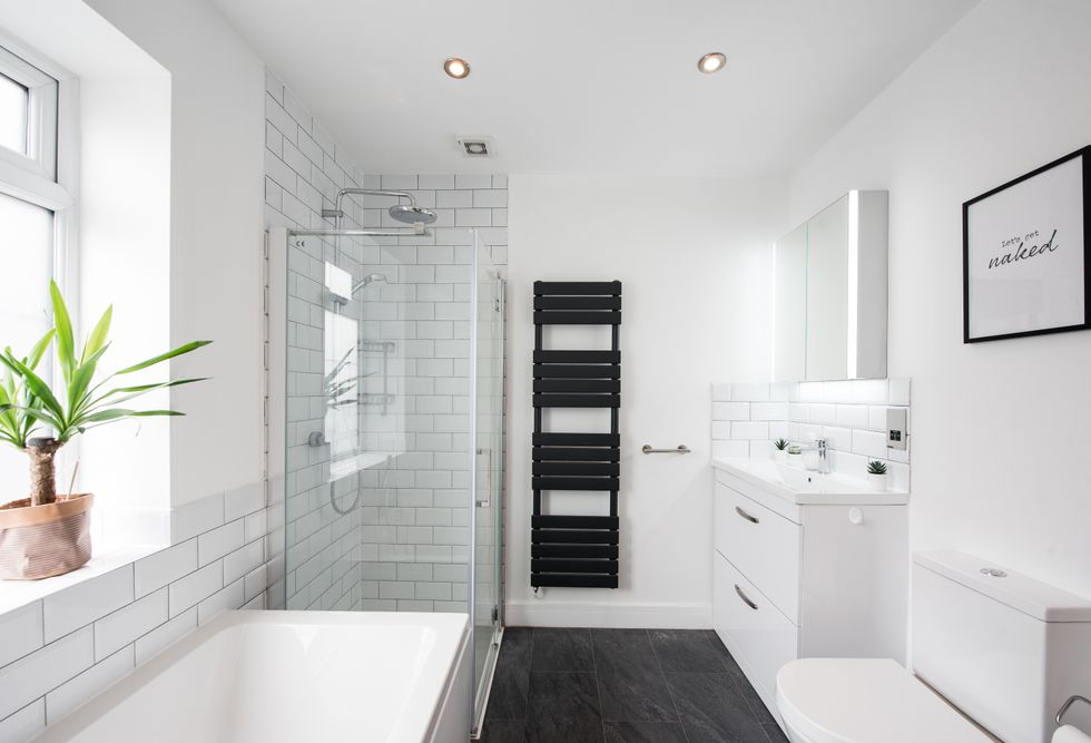 Clean white bathroom