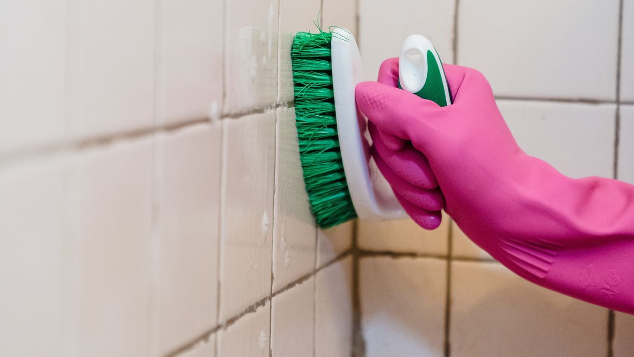 Cleaning mould in bathroom