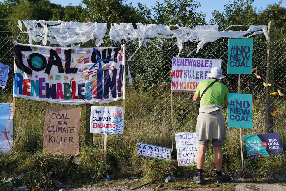 Climate change protesters outside would-be coal mine