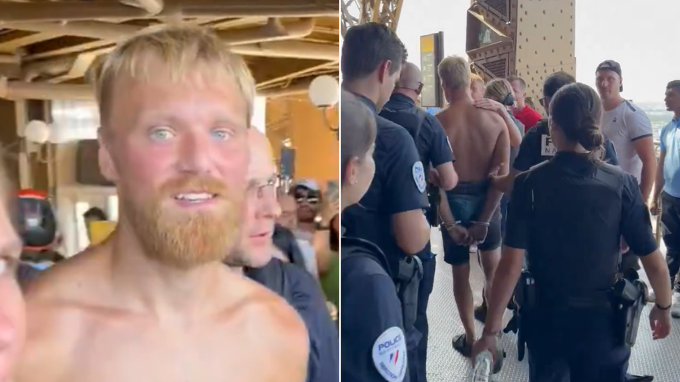 Climber with police