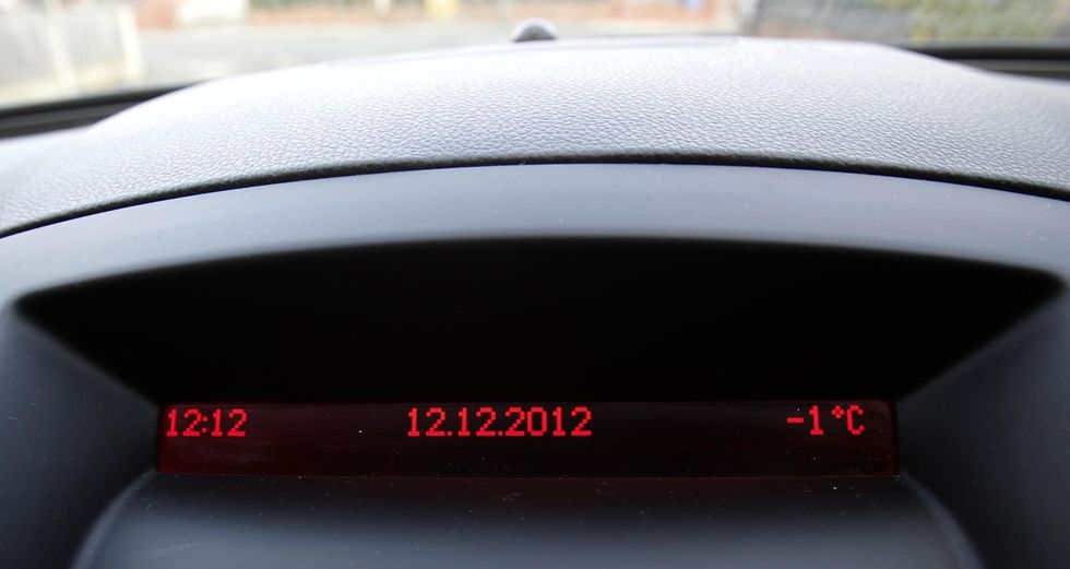 Clock inside a car
