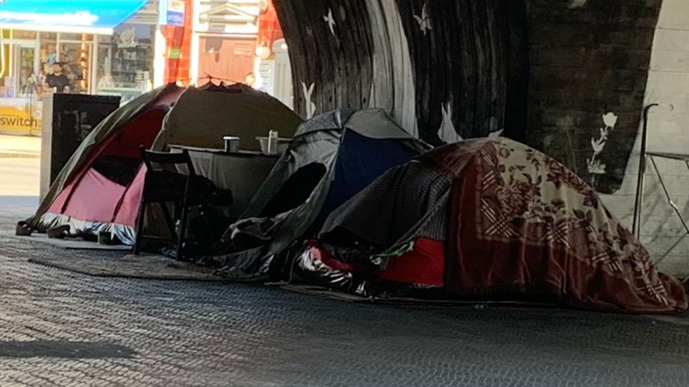 Close up of tents