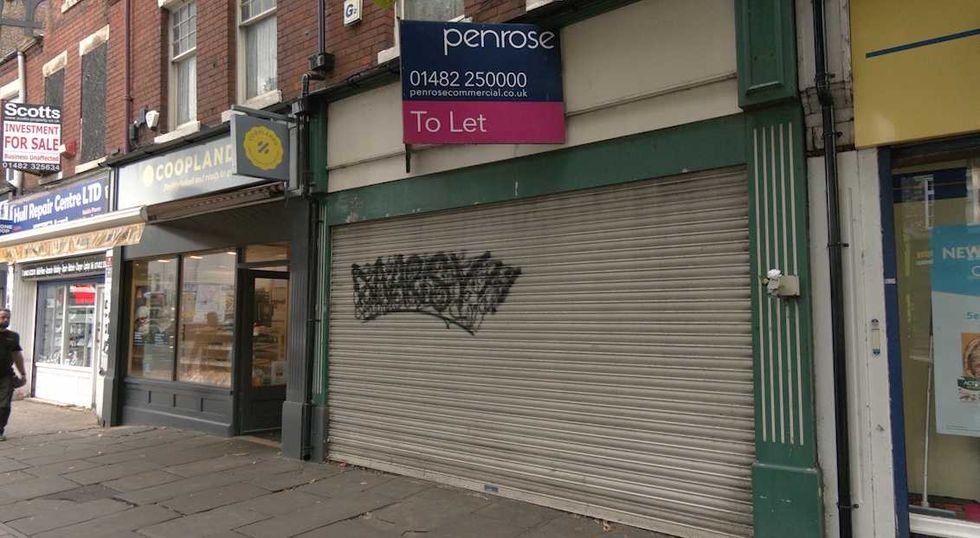 Closed off shop on Hessle Road