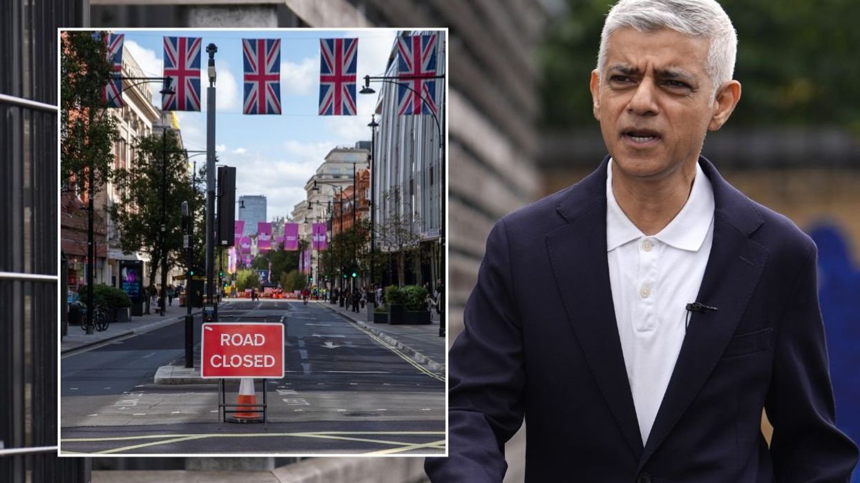 Closed Oxford Street and London Mayor Sadiq Khan