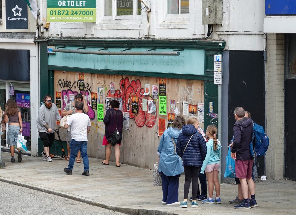 Closed shops on high street