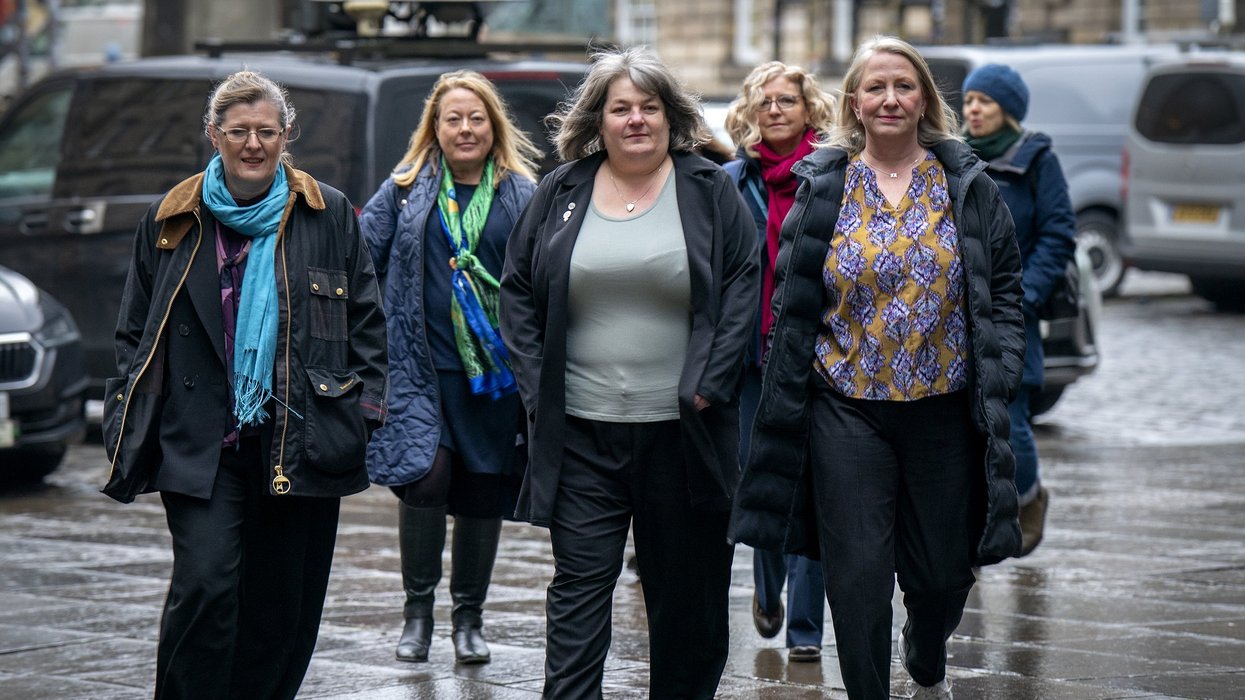 Co-directors of For Women Scotland (left to right) Susan Smith, Trina Budge and Marion Calder outside Parliament House in Edinburgh, ahead of the start of a judicial review hearing over the Scottish Prison Service's policy for management of transgender inmates