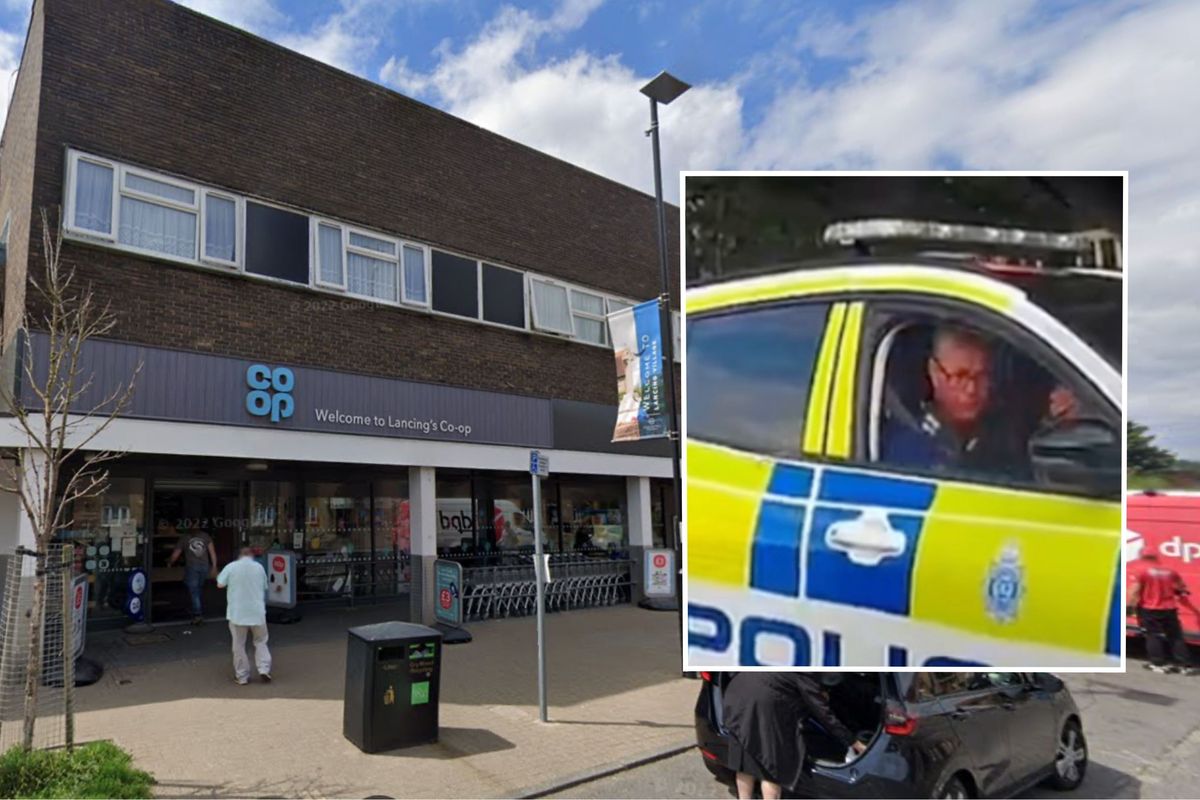 Co-op in lancing and inset photo of PCSO