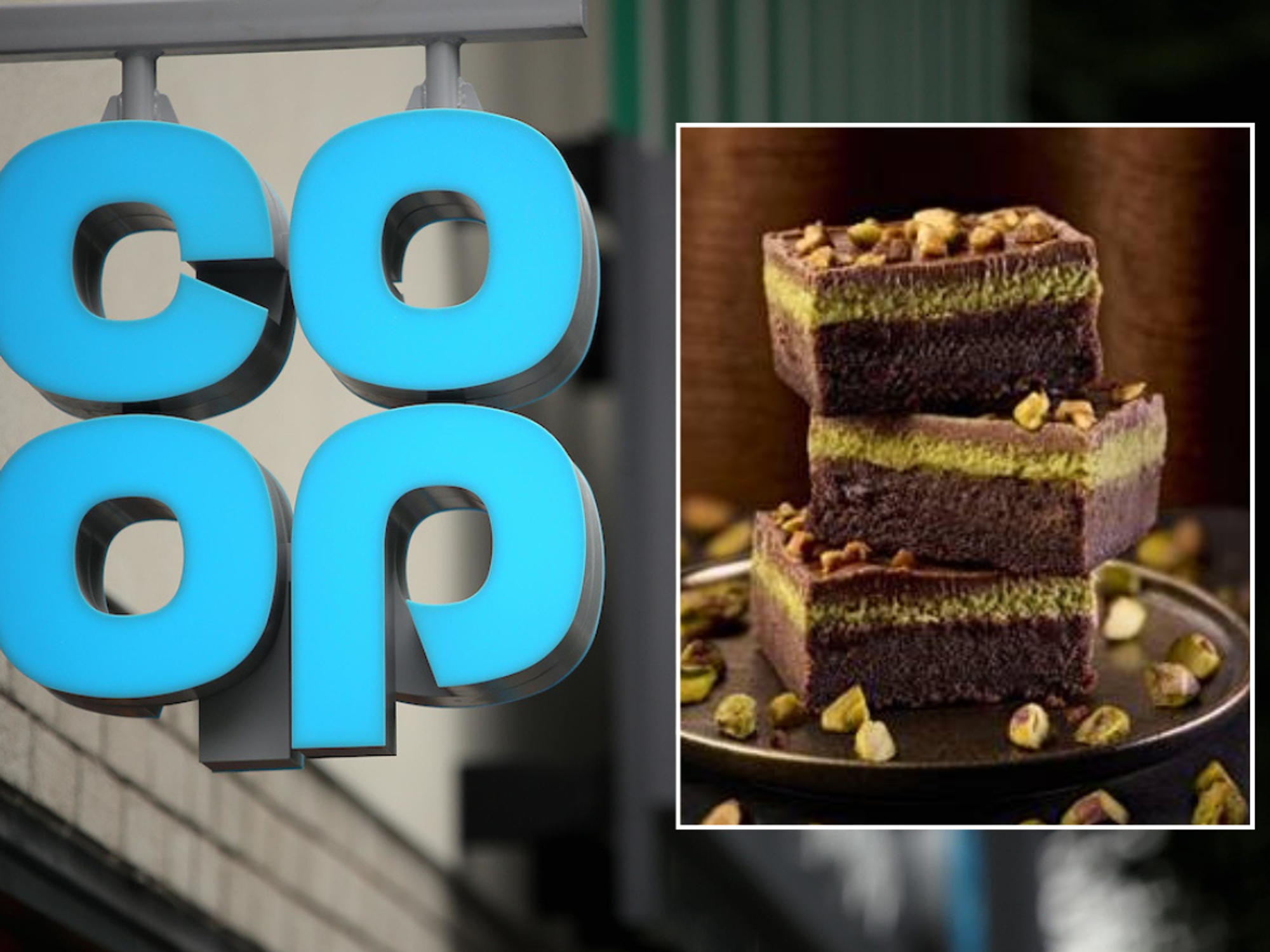 Co-op store; Dubai chocolate brownie at Co-op