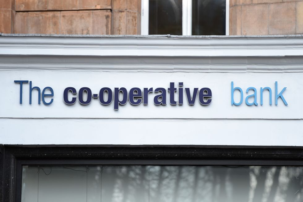 Co-operative Bank logo outside branch